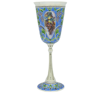 Silver wine glass "Vine" for 1 person, finish