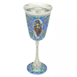 Фужер из серебра "Лоза" на 1 персону, финифть