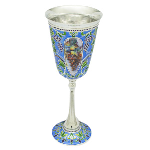 Silver wine glass "Vine" for 1 person, finish