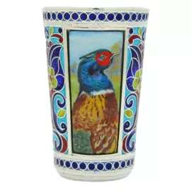 Набор стопок из серебра "Животные" на 6 персон, финифть