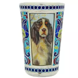 Набор стопок из серебра "Животные" на 6 персон, финифть