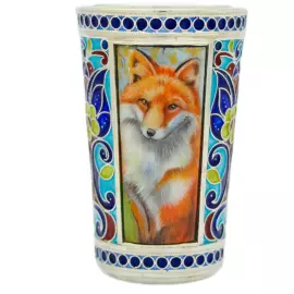 Набор стопок из серебра "Животные" на 6 персон, финифть