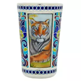 Набор стопок из серебра "Животные" на 6 персон, финифть