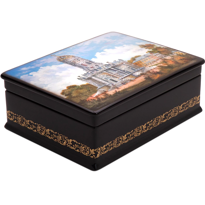 Casket "Church in Dubrovitsy" Larishev, Fedoskino
