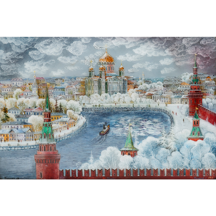 Moscow jewelry box Larishev, Fedoskino