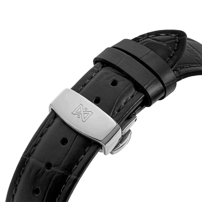 Silver "Celebrity" Wristwatch with dark blue strap