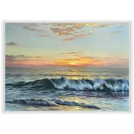 Авторская картина маслом "Теплый прибой"