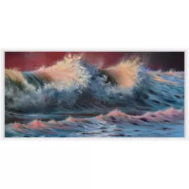 The author's oil painting "Raging Wave"