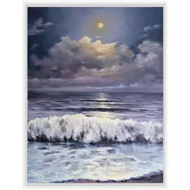 Author's oil painting "Moonlight Night"