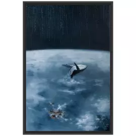 The author's oil painting "Gravitational singularity"