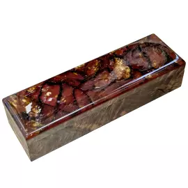 Ballpoint pen made of walnut and amber "Classic" in a case, purple