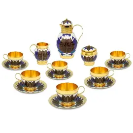 Кофейный сервиз "Синие листья" на 6 персон Кофейный сервиз "Синие листья" на 6 персон