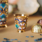 Silver liqueur set "Painting" for 2 persons