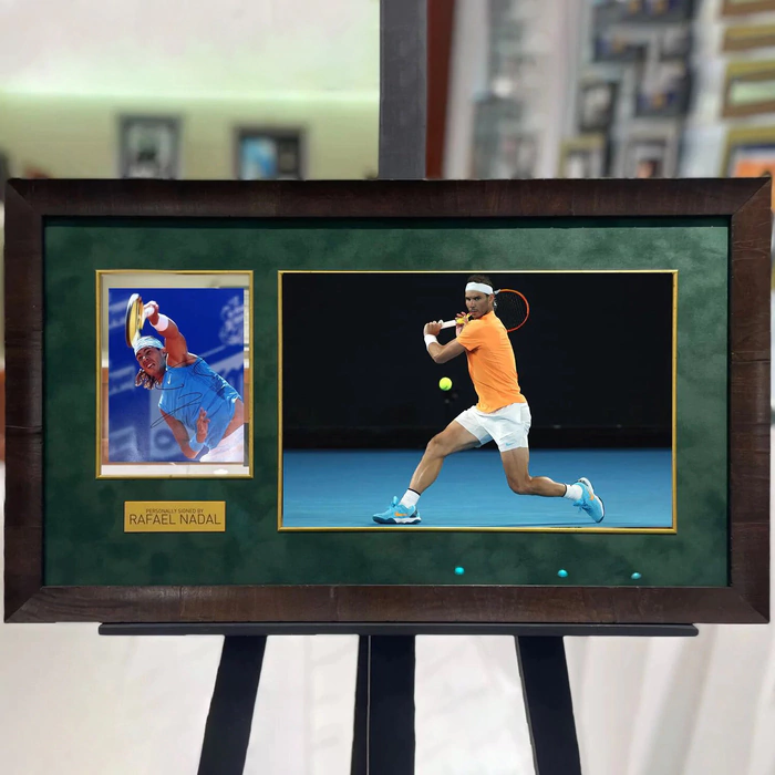 Autographed photo of tennis player Rafael Nadal