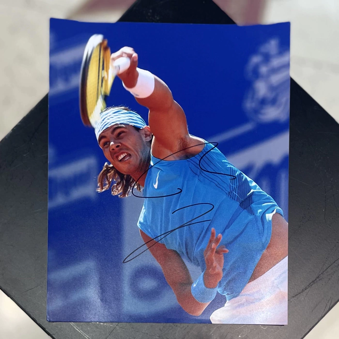 Autographed photo of tennis player Rafael Nadal
