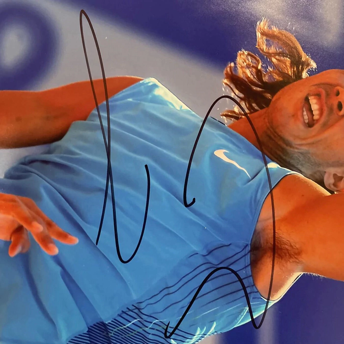 Autographed photo of tennis player Rafael Nadal