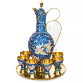 Набор для ликера серебряный "Рыбка" на 6 персон