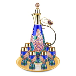 Wine set silver "Lilac" blue, for 6 persons