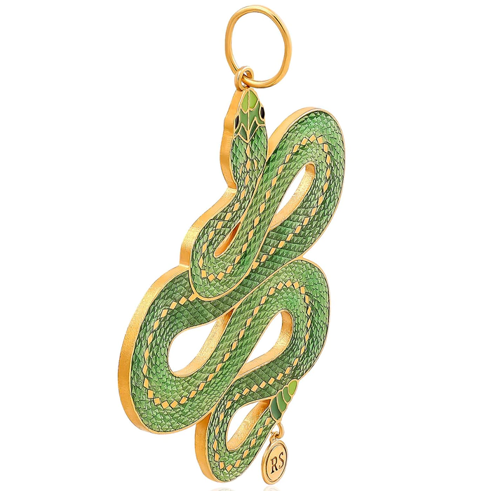 Christmas tree toy "Snake" made of silver