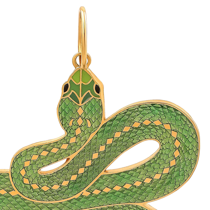 Christmas tree toy "Snake" made of silver
