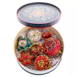 Набор елочных игрушек "Праздничный" в подарочной коробке