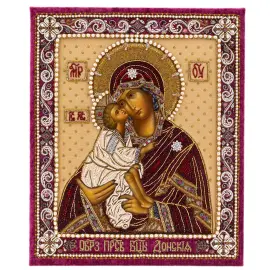 Вышитая икона "Богоматерь Донская"