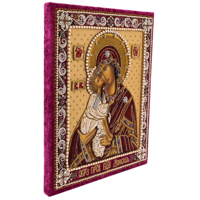 The embroidered icon of Our Lady of Don