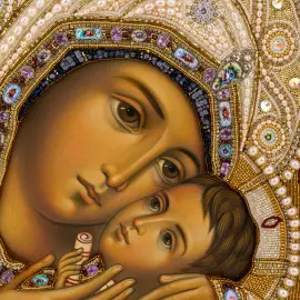 Вышитая икона Божией Матери "Касперовская"