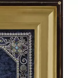 Вышитая икона "Спас на водах" в раме и киоте