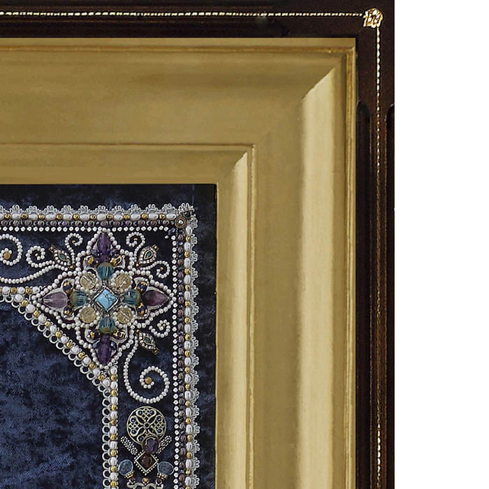 Embroidered icon of the Savior on the Waters in a frame and a kiosk