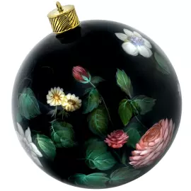 Шар елочный "Изумрудная змея" Федоскино