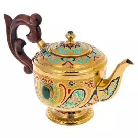 Tea set "Tsarevich" for 2 persons, with malachite, Zlatoust