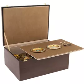 Tea set "Tsarevich" for 2 persons, with malachite, Zlatoust