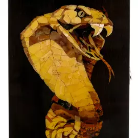 Нарды из мореного дуба и янтаря "Змея"