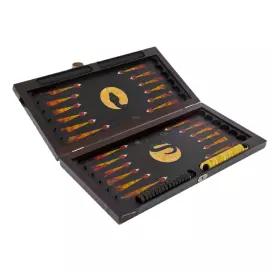 Нарды из мореного дуба и янтаря "Змея"