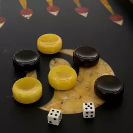 Нарды из мореного дуба и янтаря "Змея"