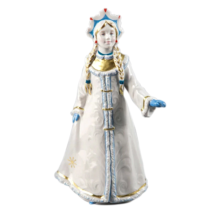 Porcelain sculpture "Snow Maiden-snowflake"