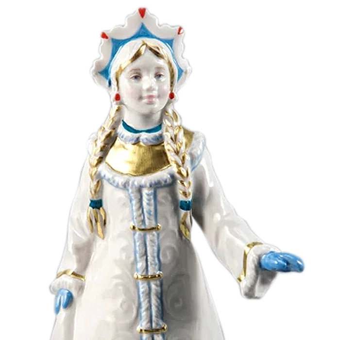 Porcelain sculpture "Snow Maiden-snowflake"