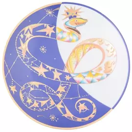 Тарелка декоративная фарфоровая "Змея. Фортуна"