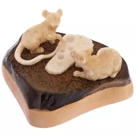 Композиция из рога лося "Мышки и сыр"