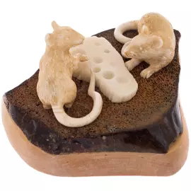 Композиция из рога лося "Мышки и сыр"