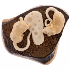 Композиция из рога лося "Мышки и сыр"