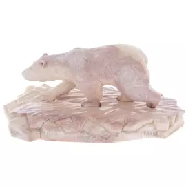 Скульптура из рога лося "Белый медведь" на подставке