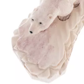 Скульптура из рога лося "Белый мишка" на подставке