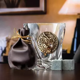 Набор для виски "Квадро - Дракон" на 6 персон, с ключницей, в черной упаковке