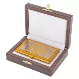 Business card holder "Bird in flowers" Zlatoust