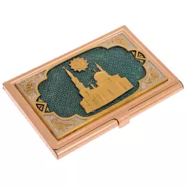 Moscow Cathedral Mosque Green business card holder, Zlatoust