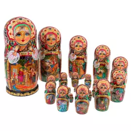 Matryoshka doll with 30 seats "Tales of Pushkin" 51 cm