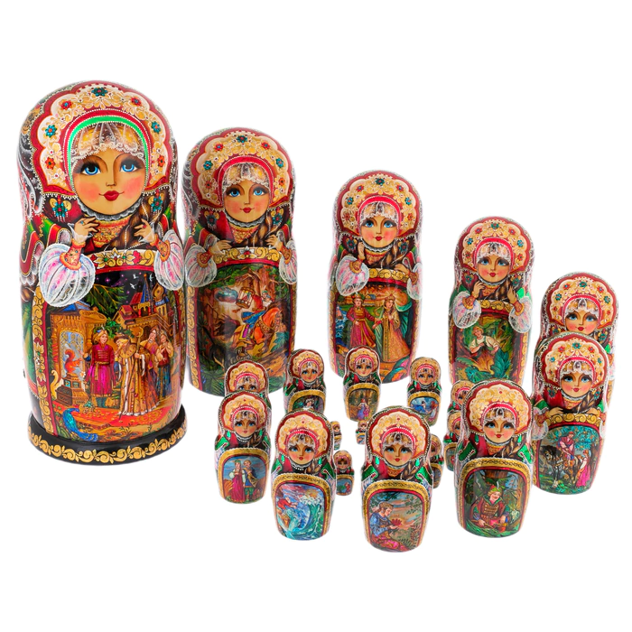 Matryoshka doll with 30 seats "Tales of Pushkin" 51 cm