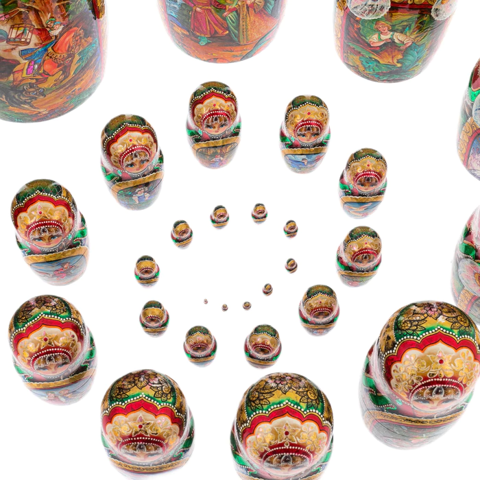 Matryoshka doll with 30 seats "Tales of Pushkin" 51 cm